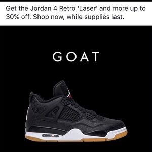 Jordan 4 retro lasers shoes size 9.5
